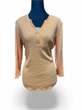 y2k soft peach henley top baby tee vibe fairy grunge coquette knit early 2000s